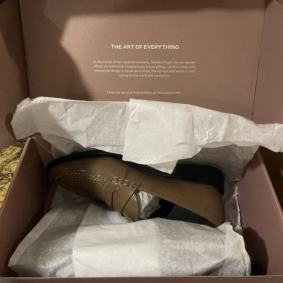 Franco Sarto A-Eden Studs Shoes Womens Size 7 Brown Loafers Studded J0852S1200 - Picture 3 of 16